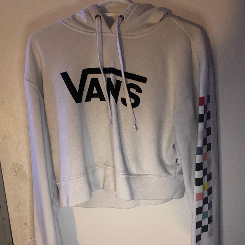 White Vans cropped hoodie